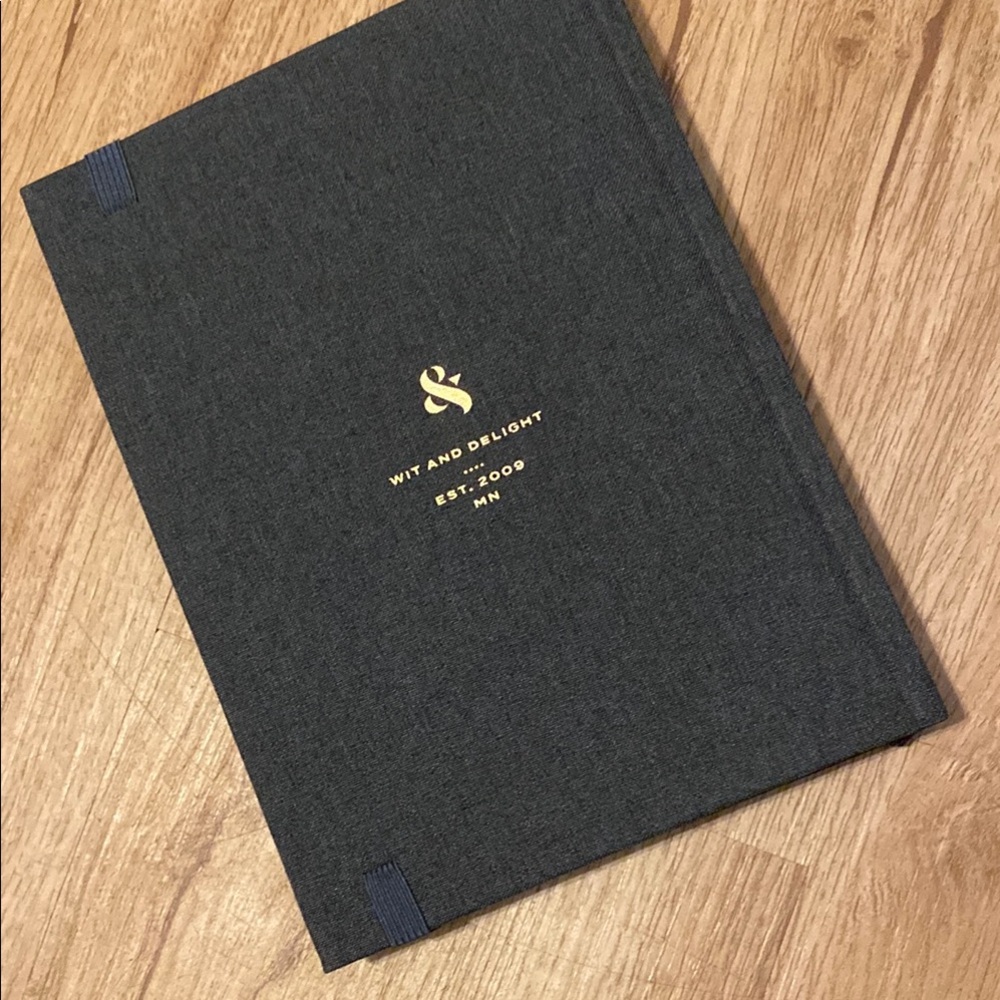 Elegant Dark Gray Notebook with Gold Accents - Picture 2 of 9